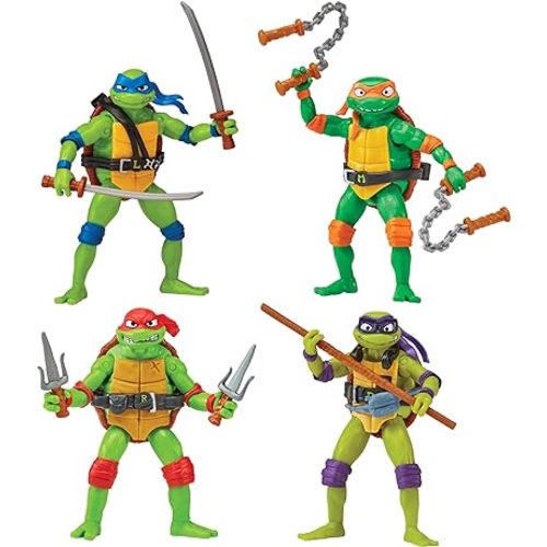 Teenage Mutant Ninja Turtles: Mutant Mayhem Basic Figure Turtle 4-Pack Bundle by Playmates Toys