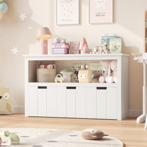 Wade Logan® Bayze Bookcase with Removable Drawers, White | Wayfair