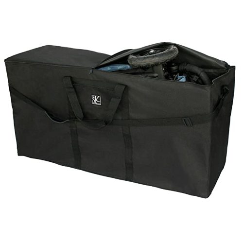 J.L. Childress Stroller Travel Bag for Single and Double Strollers, Durable and Protective, Water-Resistant and Easy Clean, Carry Handles and Detachable Padded Shoulder Strap, Black