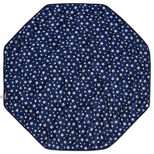 Playpen Mat 8 Panel Navy Fits for Regalo My Play Deluxe Extra Large Portable Play Yard, Non Slip Baby Octagon Playpen Mattress Pad, Navy Star Print Playard Pad