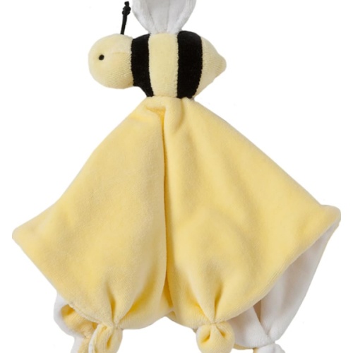 Burt's Bees Baby Baby Plush Toy Lovey, Hold Me Bee Stuffed Security Blanket, Infants Comfort Object, Made with Organic Velour Shell with Polyester, Sunshine Color, Size 12x12x3 Inches