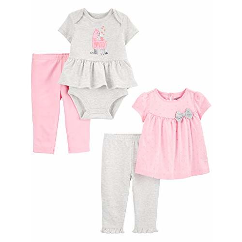 Simple Joys by Carter's Baby Girls' 4-Piece Bodysuit and Pant Set