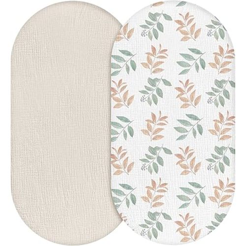 Muslin Bassinet Fitted Sheets, 2 Pack