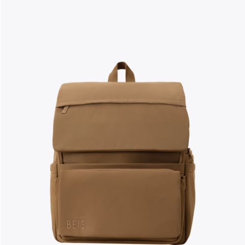 BÉIS 'The Ultimate Diaper Backpack' in Camel - Diaper Bag Backpack in Camel Brown