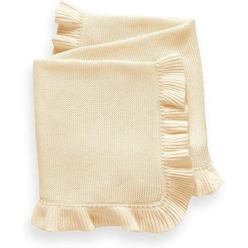 Knit Baby Blanket – 30"x40" Baby Blanket for Newborn Girl and Boy – Receiving Swaddle Blanket– Soft Knitted Baby Blanket – Baby Gifts for Baby Shower (Khaki)