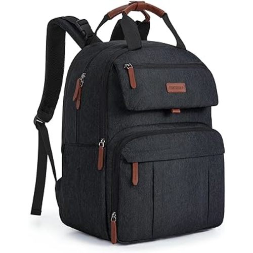 mommore Diaper Bag Backpack, Large Diaper Bag Expandable for 2 Kids/Twins, Durable Baby Bag with Changing Pad, Water Resistant Travel Diaper Backpack for Mom Dad