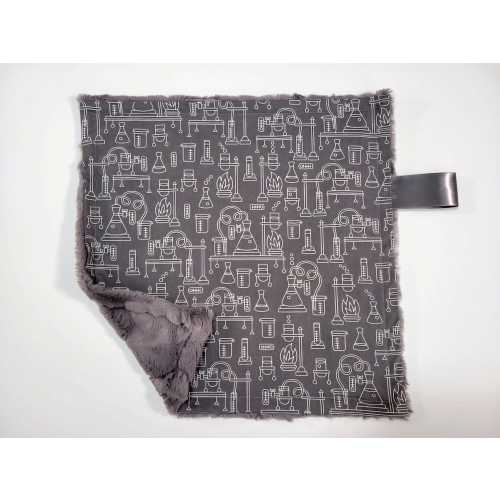 Science Print Handmade Minky Lovey Security Blanket - READY TO SHIP!