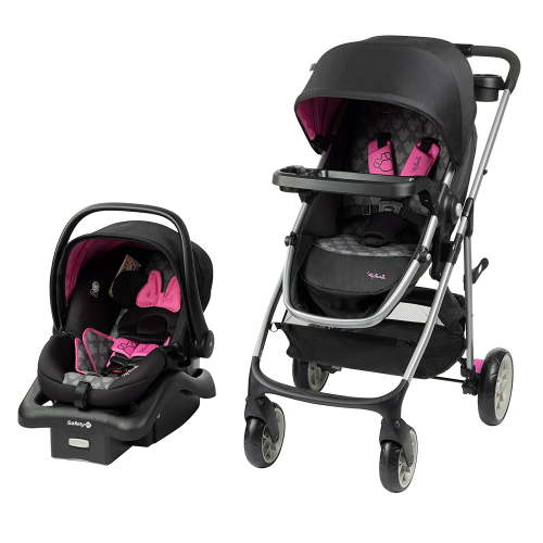 Disney Baby Minnie Mouse Grow and Go Modular Travel System - Stroller Car Seat Combo, Newborn Infant Carrier Carriage