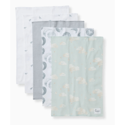 Hello Moon Organic Cotton Burp Cloths 5 Pack