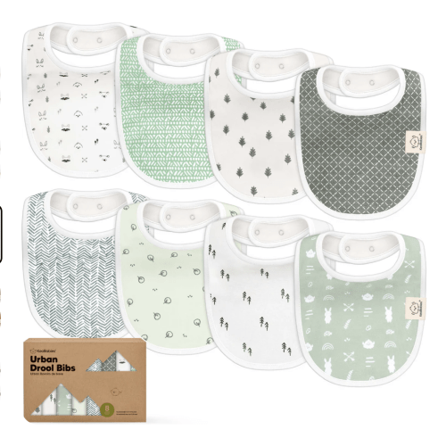 8-Pack Urban Drool Bibs