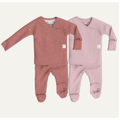 Baby Bundle Footie - Dottie + Peony Twin Pack – Bonsie Skin to Skin Babywear