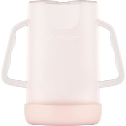 Momcozy Squeeze Pouch Holder for Food Pouches and Drink Boxes, Baby Pouch Holder Allows Baby to Self-Feed and Avoid Messes, Baby Food Pouch Holder Handle is Easy to Grip, Comfortable, Pink