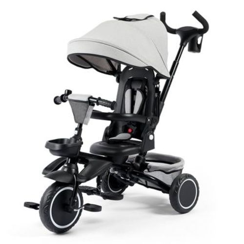 Kinder King 8 in 1 Kids Baby Stroller Tricycle Folding Toddler Trike w/Adjustable Push Handle