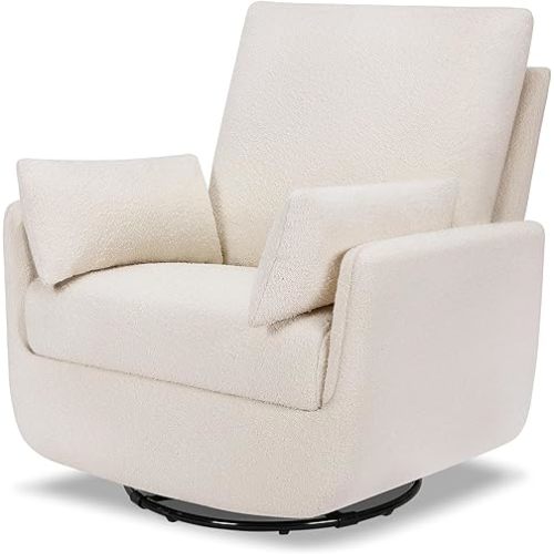 DaVinci Juno Swivel Glider in Ivory Boucle, Greenguard Gold & CertiPUR-US Certified