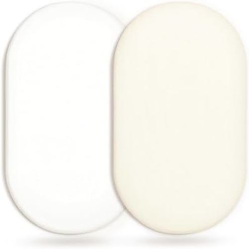 GRSSDER Stretchy Ultra Soft Fitted Bassinet Sheet 2 Pack, Universal Fit for Bassinets Baby Cradle Moses Basket Oval Rectangle Mattress Safe and Snug, Jersey Bassinet Sheets for Girls, Cream/White