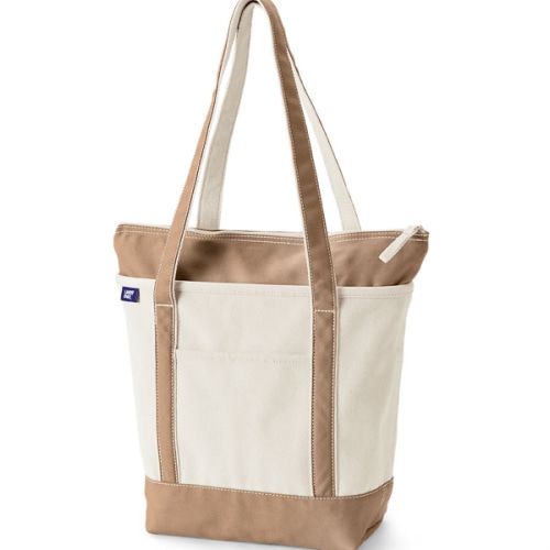 Medium Natural 5 Pocket Canvas Tote Bag | Lands' End