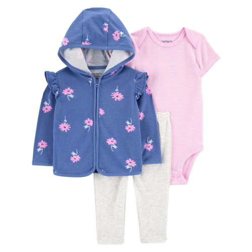 Carter's Child of Mine Baby Girl Cardigan Outfit Set, 3-Piece Sizes,Newborn-24 Months