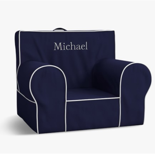 Kids Anywhere Chair®, Navy with White Piping
