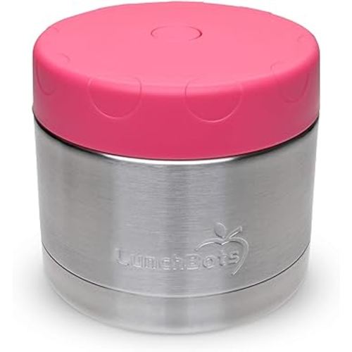 Amazon.com: LunchBots 12oz Thermos Stainless Steel Wide Mouth - Insulated Thermos With Vented Lid - Keeps Food Hot or Cold for Hours - Leak-Proof Portable Thermal Food Jar is Ideal for Soup - 12 ounce - Pink : Home & Kitchen