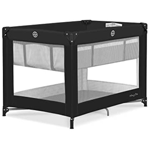 Dream On Me Zazzy Portable Playard with Bassinet in Black, Packable and Easy Setup Baby Playard, Lightweight and Portable Playard for Baby with Mattress and Travel Bag