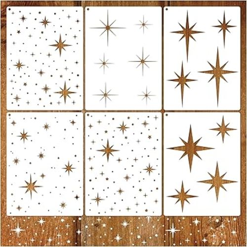 Large Star Stencil for Painting Reusable Paint Stencils for Walls Twinkle Star Wall Drawing Stencils for Painting on Wood Craft Canvas Fabric Home Decoration(Twinkle Star)
