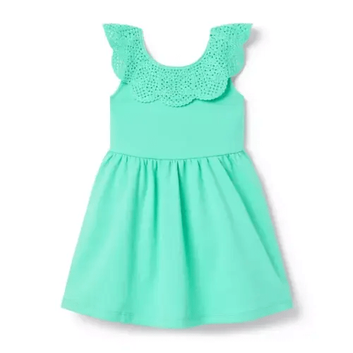 Girl Fresh Mint Crochet Collar Ponte Dress by Janie and Jack