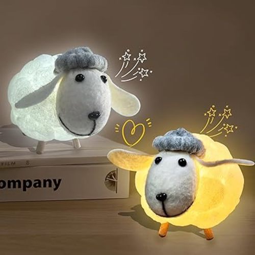 Small 3D Cute Sheep Lightning Night Light Warm White Changing Night Light NO DIY Decorations for Adults and Kids Indoor Home Bedroom