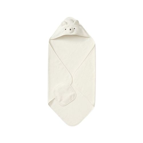 Super Soft Animal Baby Hooded Towel & Washcloth Set - White Bear