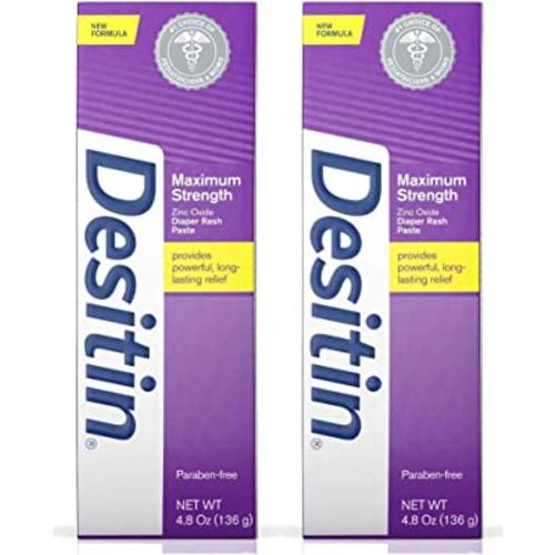 WSED Maximum Strength Baby Diaper Rash Cream with 40% Zinc Oxide for Diaper Rash Relief & Prevention (2 Pack)