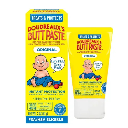 Boudreaux's Butt Paste Original Diaper Rash Cream, Ointment for Baby, 2 oz Tube