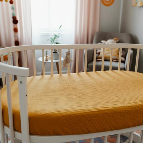 Dusty pink Muslin Sheets for Stokke Sleepi Cribs (called Sleepi v2)