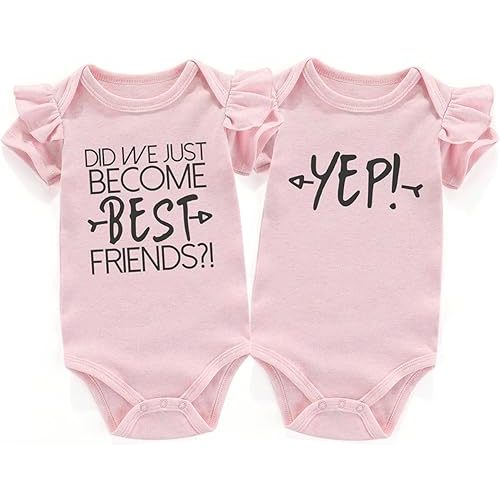 we just become best friends Newborn Twins Outfits Boy And Girl Baby Items outfits matching
