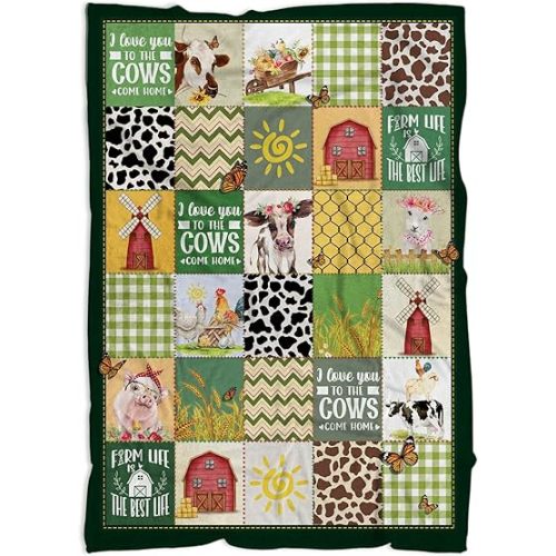 Farm Baby Blanket, Farmhouse Blanket, Farm Animals Blanket for Boys Girls, Newborn Gift, Farm Baby Gift, Newborn Baby Parents Gift, New Baby Throw Blanket, Baby Birthday Gift 40"x30"
