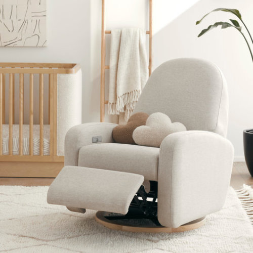 Nami Electronic Recliner and Swivel Glider Recliner in Shearling with USB port | AllModern