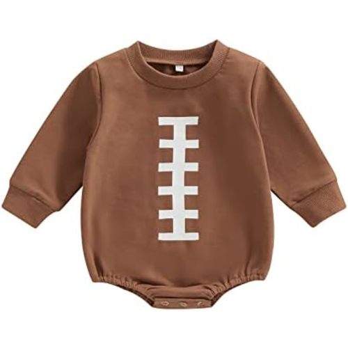 Ayalinggo Baby Football Outfit Toddler Boy Girl Game Day Onesie Bubble Sweatshirt Romper Infant Fall Winter Clothes