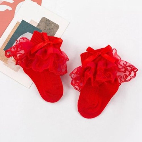 Newborn Baby Girls Princess Socks Lace Ruffle Frilly Ankle Dress Sock for Infants Toddler