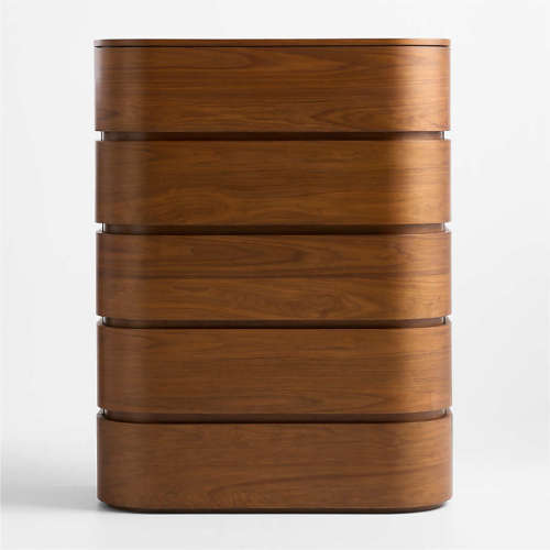 Milano 40" Natural Walnut 5-Drawer Tall Dresser