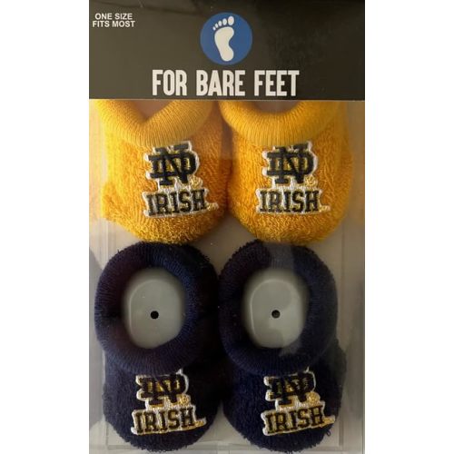 FBF - NCAA Infant Bootie Socks 0-12 Months - 2 Pack - Notre Dame Fighting Irish