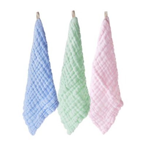 Eease 3Pcs Muslin Cotton Washcloths for Newborn Skin - Baby Shower Gift