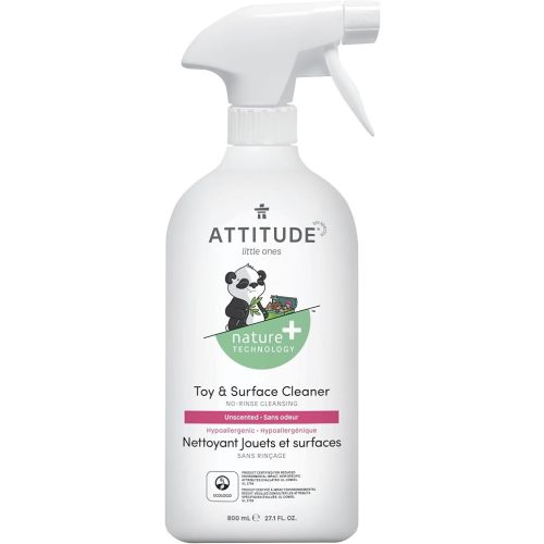 ATTITUDE Toy and Surface Cleaner, EWG Verified Multi-Surface Products, Vegan, Naturally Derived Multipurpose Cleaning Spray, Unscented, 27.1 Fl Oz