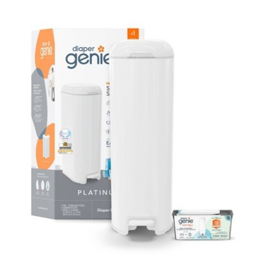 Diaper Genie Platinum Pail, Color: White