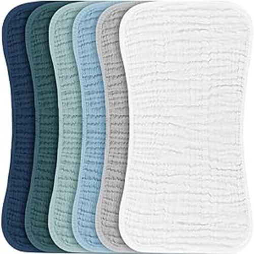 Amazon.com: Konssy Muslin Baby Burp Cloths Sets for Unisex- 6 Pack Large 100% Cotton Burping Clothes for Newborn,Baby Girls and Boys : Baby