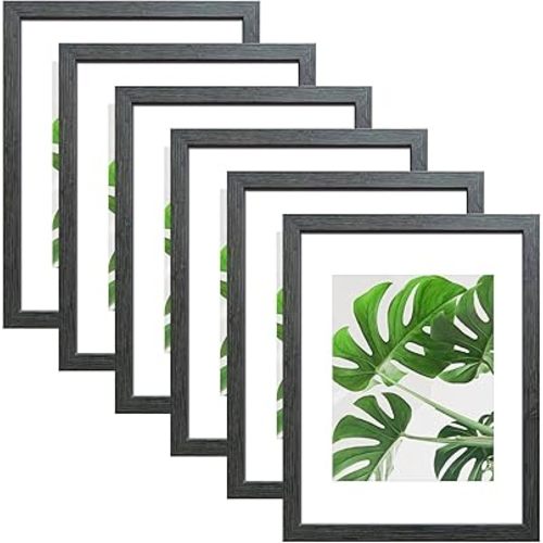 SESEAT 11x14 Frames, Display Pictures 8x10 With mat or 11x14 Prints Without Mat, Wall Mounting, Dark Grey, 6PCS