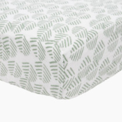Little Unicorn Cotton Muslin Crib Sheet - Leaf Motif