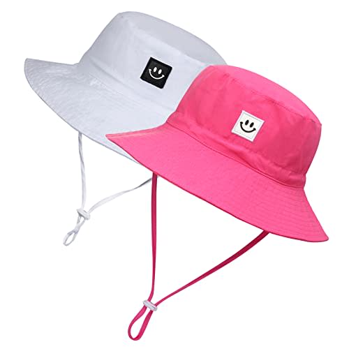 MaxNova Baby Sun Hat Smile Face UPF 50+ Toddler Bucket Hat for Boys Girls 0-7 Years