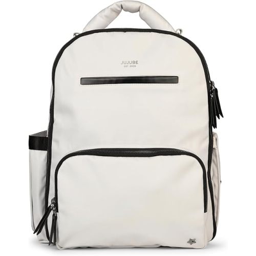 JuJuBe x Witney Carson - New Classic Diaper Bag Backpack with Portable Changing Pad, Stroller Straps, Large Travel Backpack, Carrying Baby Bottles, Wipes, Diapers, Cloud, Mothers Day Gift