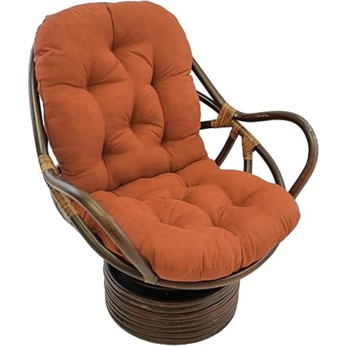 Blazing Needles Microsuede Tufted High Back Chair Cushion, 1 Count (Pack of 1), Spice