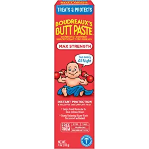 Boudreaux's Butt Paste Maximum Strength Diaper Rash Cream, Ointment for Baby, 4 oz Tube - 4 Ounce