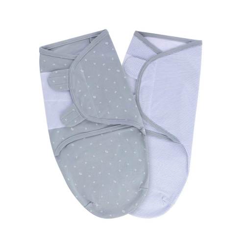 Blue Leaf & Stripes Adjustable Swaddle Blanket – Ely's & Co.
