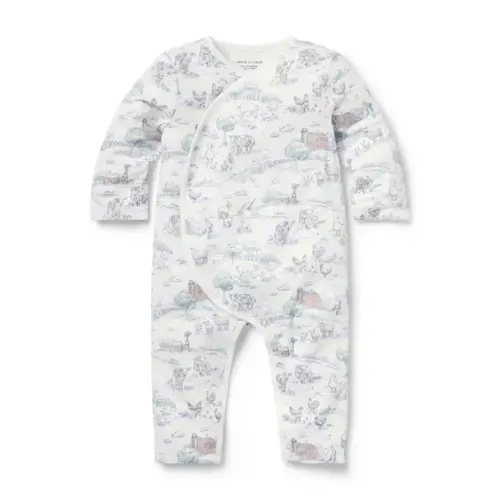 Baby White Farm Animal Toile Baby Farm Animal Toile Wrap One-Piece by Janie and Jack